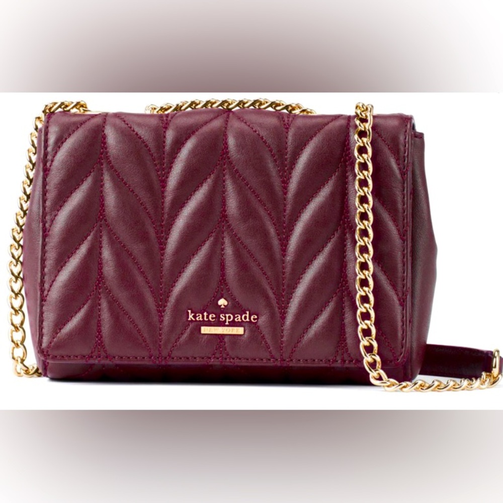 Kate Spade Mini Emelyn Briar Lane Quilted Bag in Deep Plum